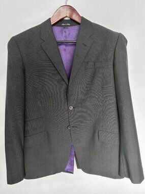 PAUL SMITH "The Byard" men's jacket size 42R wool dark grey/graphite micro-check
